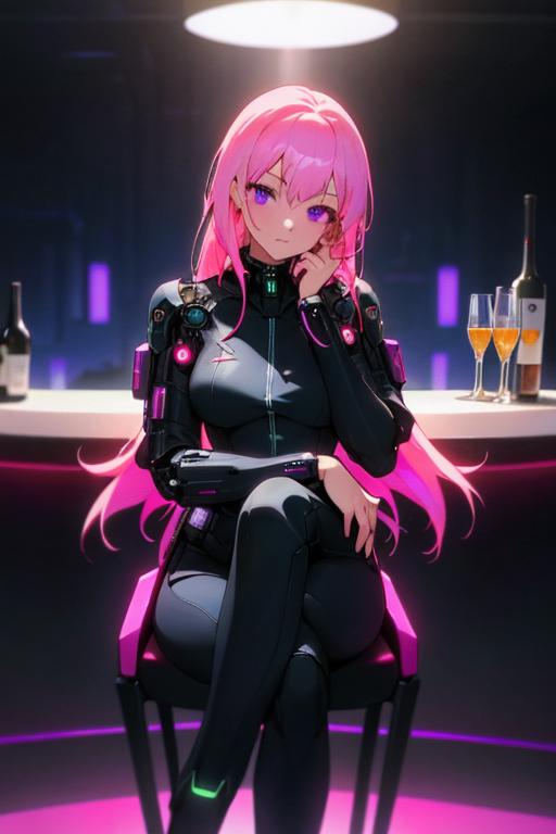 00214-984404887-Cyberpunk, 1girl, sitting in a futuristic bar, holding a glass, modified human, elegant suit, pink hair, purple eyes, looking in.png